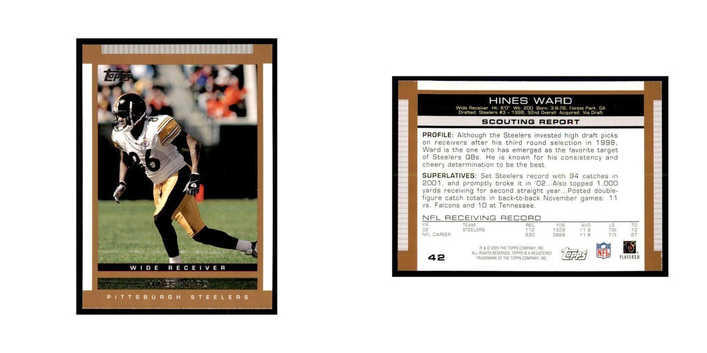 Hines Ward 2003 Topps #42 Football Cards Football Card NM