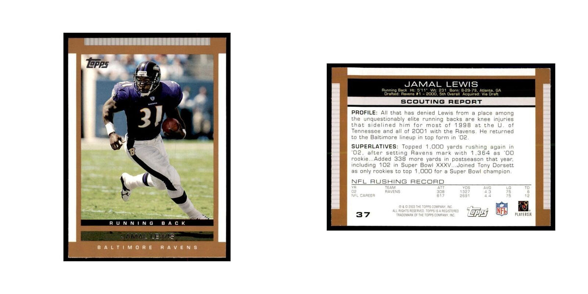 Jamal Lewis 2003 Topps #37 Football Cards Football Card NM