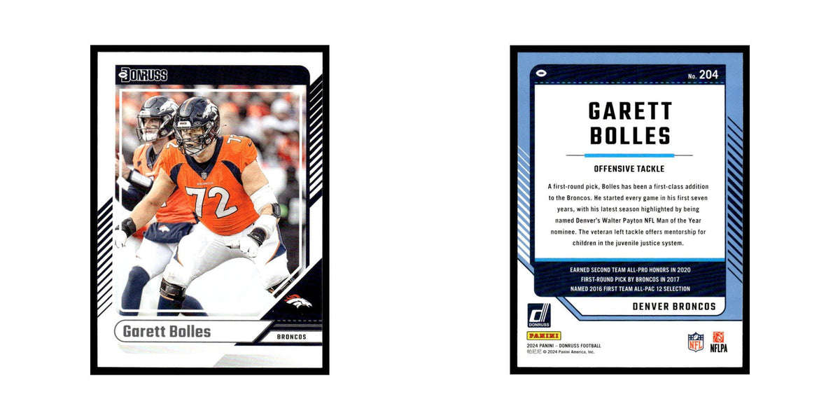 Garrett Bolles 2024 Donruss #204 Denver Broncos Football Card NM
