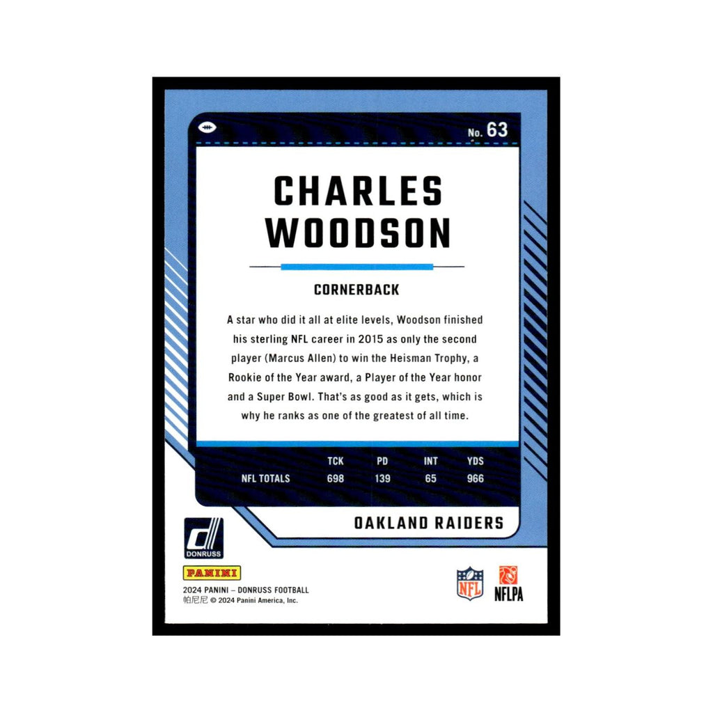 Charles Woodson 2024 Donruss #63 Oakland Raiders Football Card NM