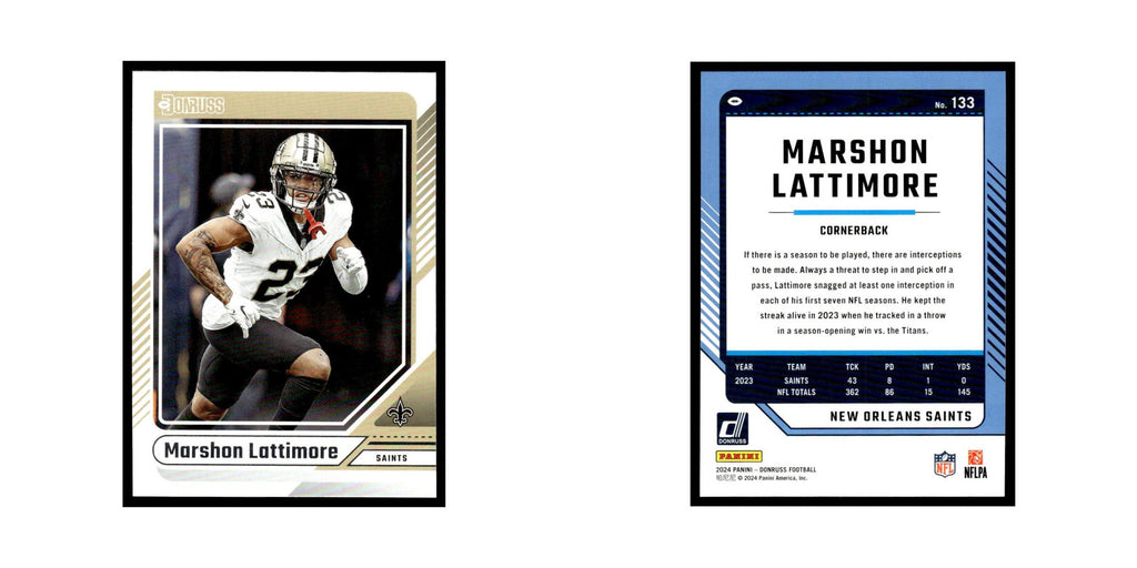 Marshon Lattimore 2024 Donruss #133 New Orleans Saints Football Card NM