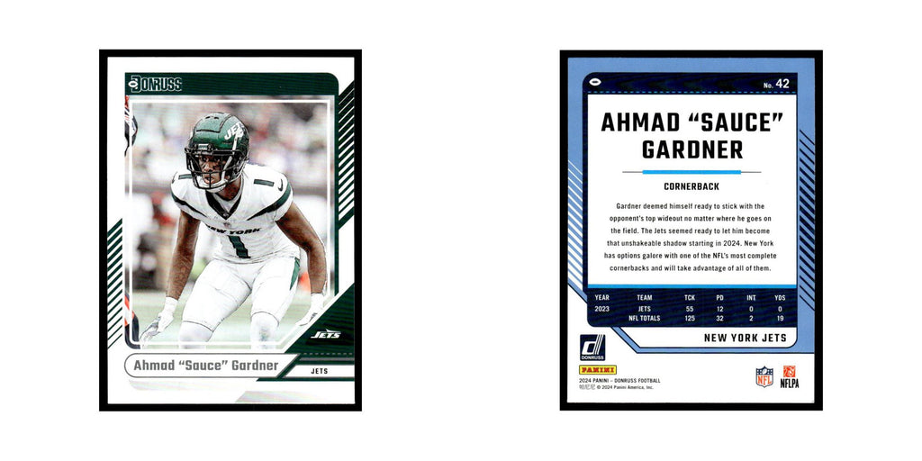 Ahmad Sauce Gardner 2024 Donruss #42 New York Jets Football Card NM