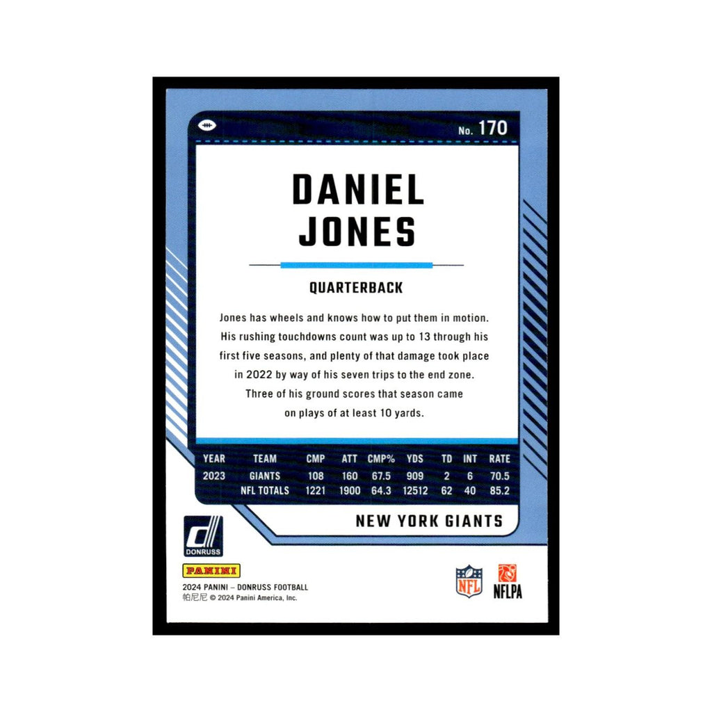 Daniel Jones 2024 Donruss #170 New York Giants Football Card NM