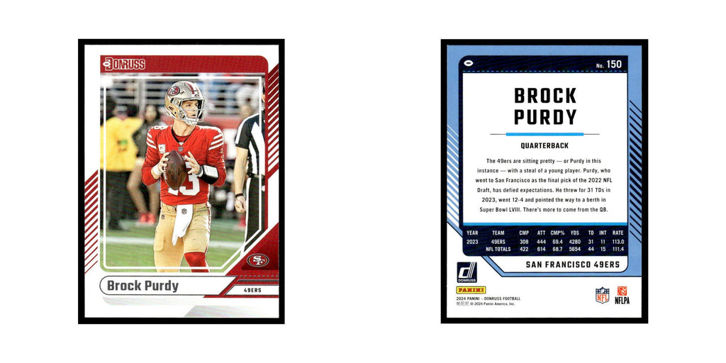 Brock Purdy 2024 Donruss #150 San Francisco 49ers Football Card NM