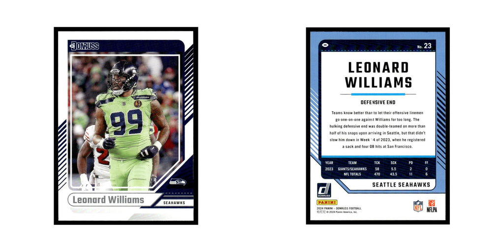 Leonard Williams 2024 Donruss #23 Seattle Seahawks Football Card NM