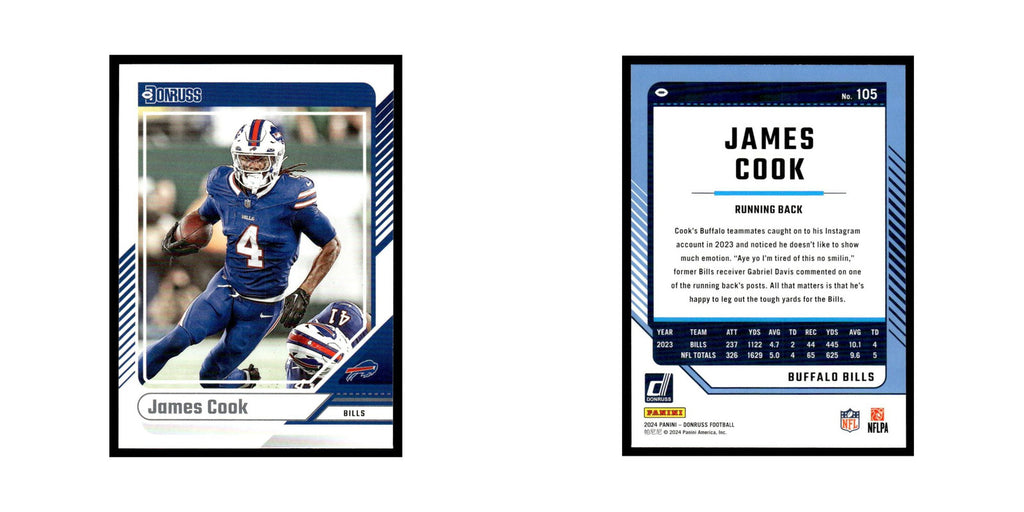 James Cook 2024 Donruss #105 Buffalo Bills Football Card NM