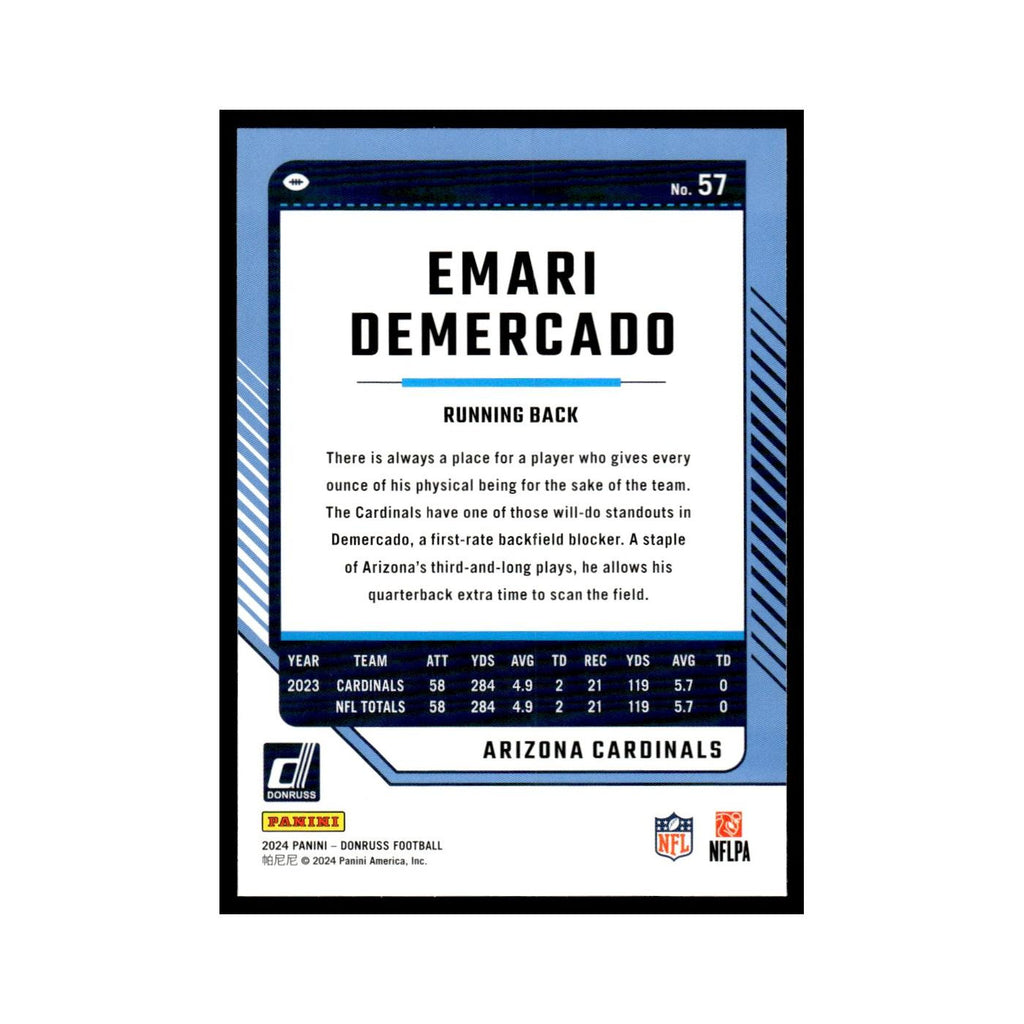 Emari Demercado 2024 Donruss #57 Arizona Cardinals Football Card NM