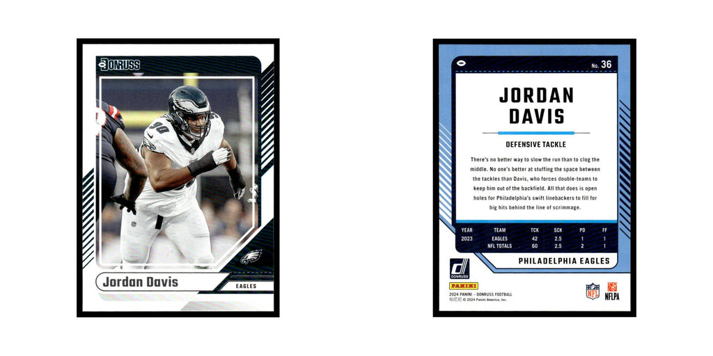 Jordan Davis 2024 Donruss #36 Philadelphia Eagles Football Card NM