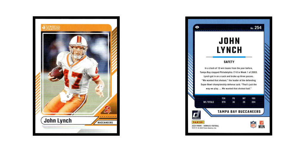 John Lynch 2024 Donruss #254 Tampa Bay Buccaneers Football Card NM