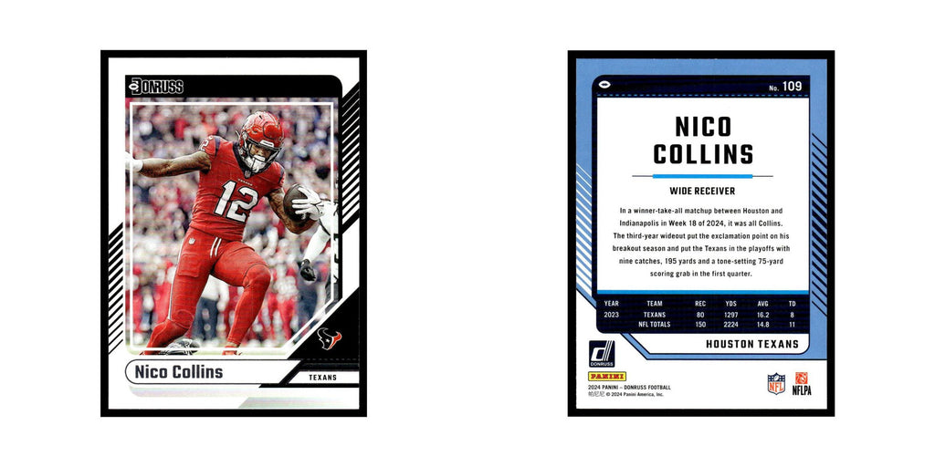 Nico Collins 2024 Donruss #109 Houston Texans Football Card NM