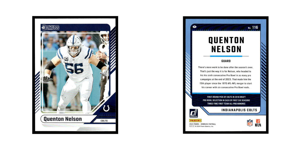 Quenton Nelson 2024 Donruss #116 Indianapolis Colts Football Card NM