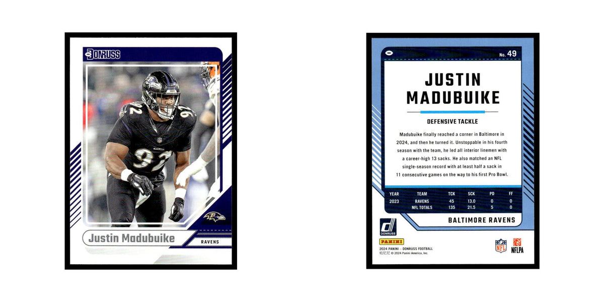 Justin Madubuike 2024 Donruss #49 Baltimore Ravens Football Card NM