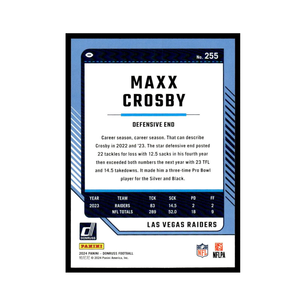 Maxx Crosby 2024 Donruss #255 Las Vegas Raiders Football Card NM