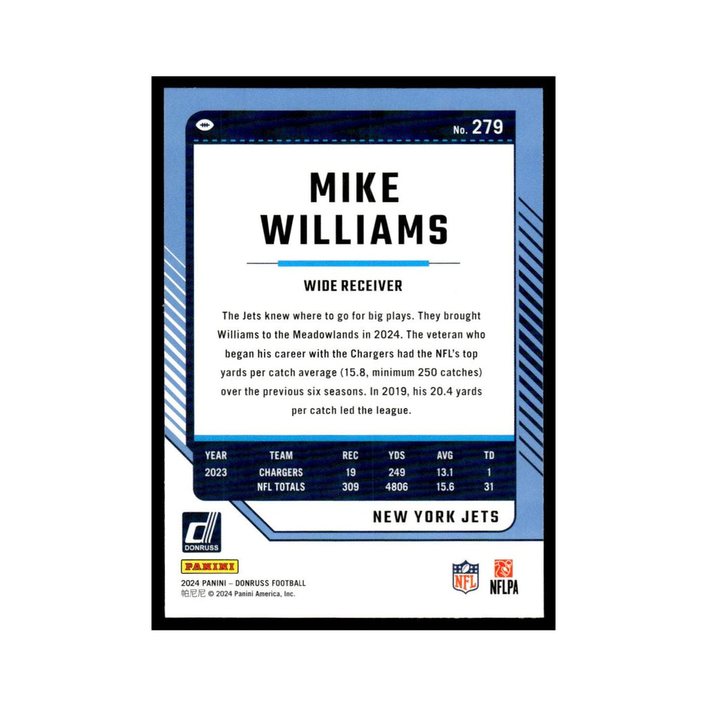 Mike Williams 2024 Donruss #279 New York Jets Football Card NM