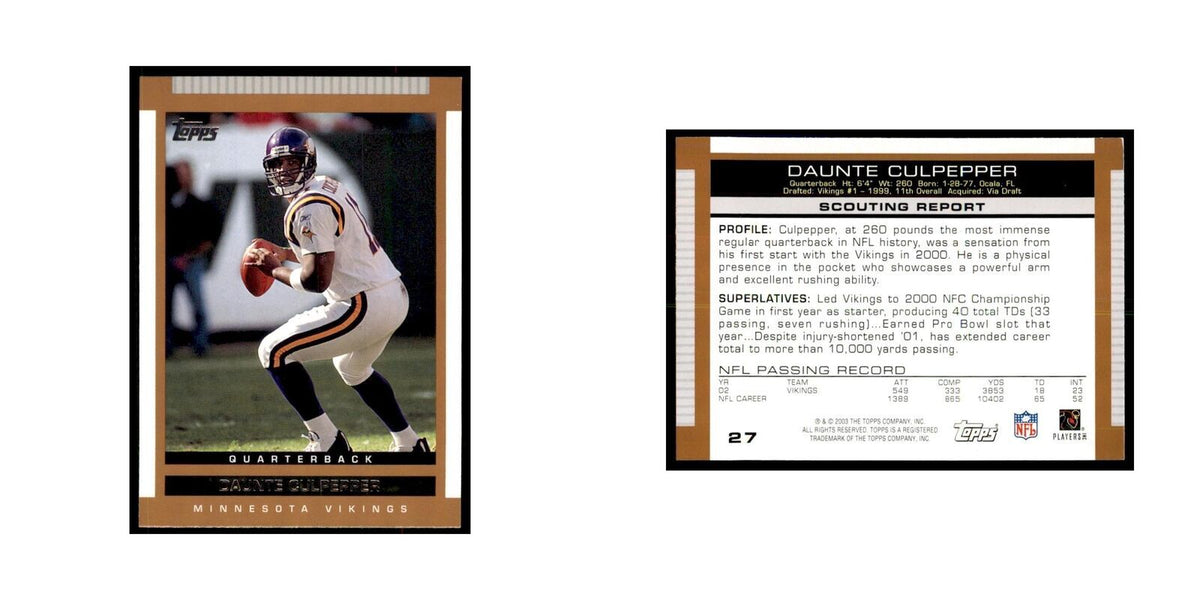 Daunte Culpepper 2003 Topps #27 Football Cards Football Card NM