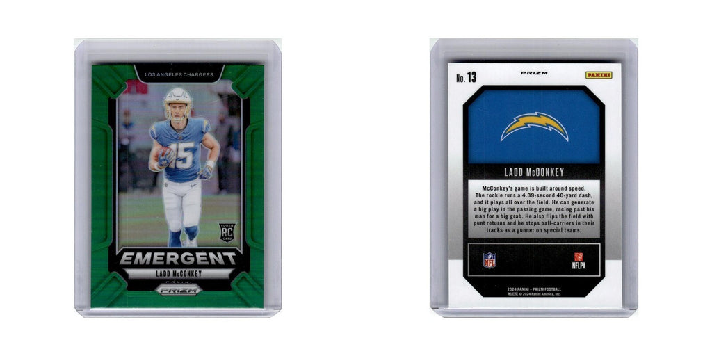 Ladd McConkey Rookie 2024 Panini Prizm Emergent Green #13 Chargers NM