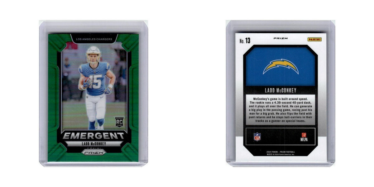 Ladd McConkey Rookie 2024 Panini Prizm Emergent Green #13 Chargers NM