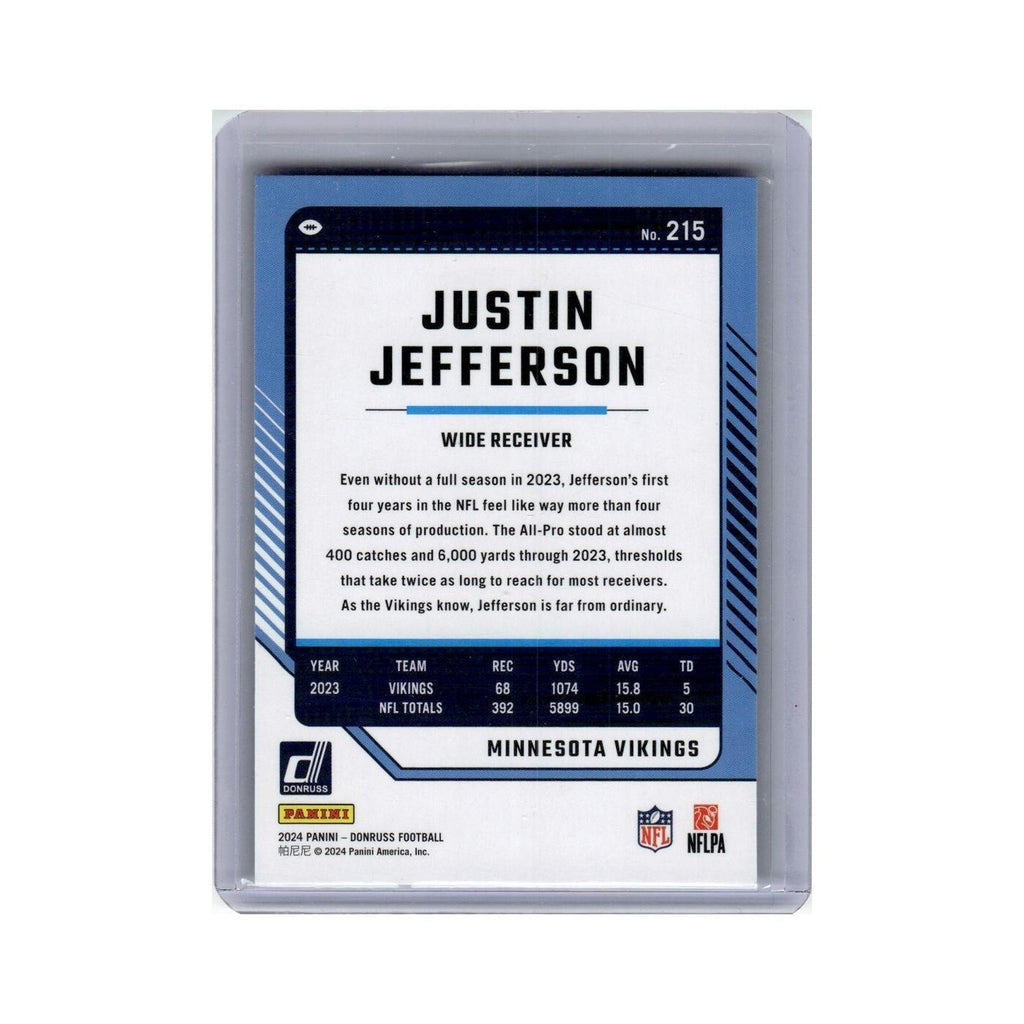 Justin Jefferson 2024 Donruss #215 Minnesota Vikings Football Card NM