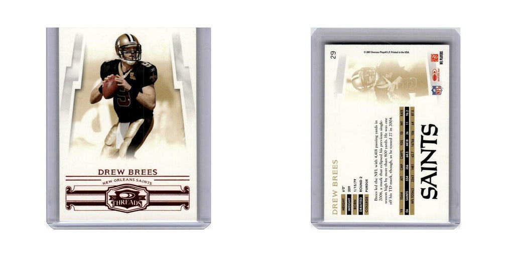 Drew Brees 2007 Donruss Threads #29 New Orleans Saints Football Card NM