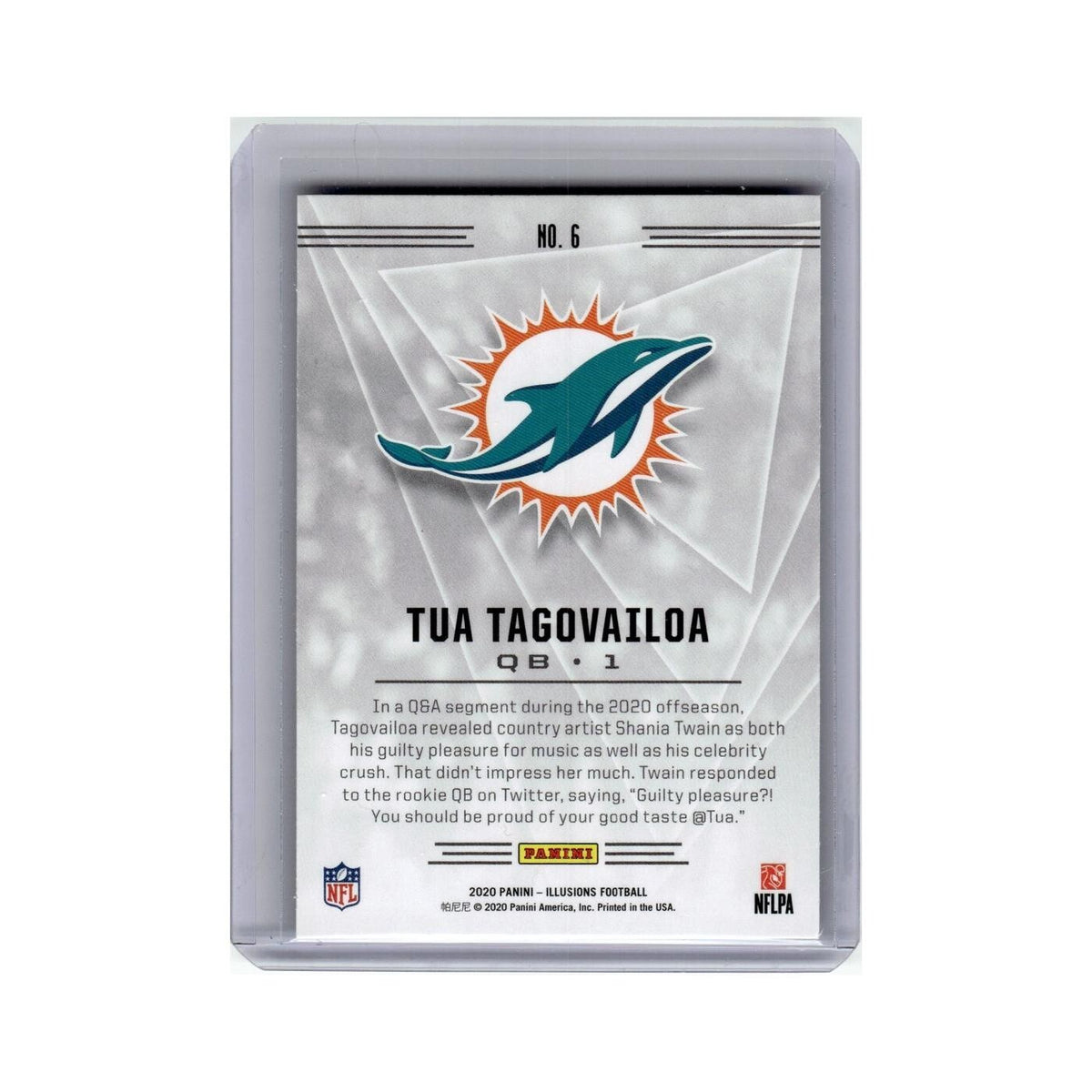 Tua Tagovailoa 2020 Panini Illusions #6 Miami Dolphins Football Card NM