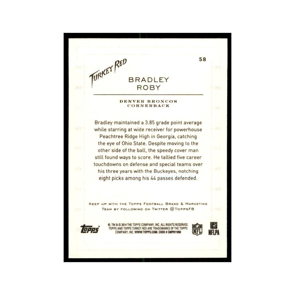 Bradley Roby Rookie 2014 Topps Turkey Red #58 Football Cards Football Card NM