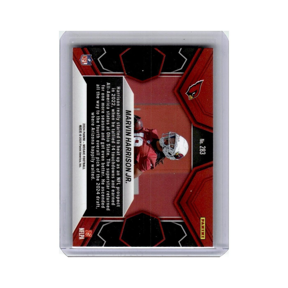 Marvin Harrison Jr. Rookie 2024 Panini Mosaic #283 Arizona Cardinals NM