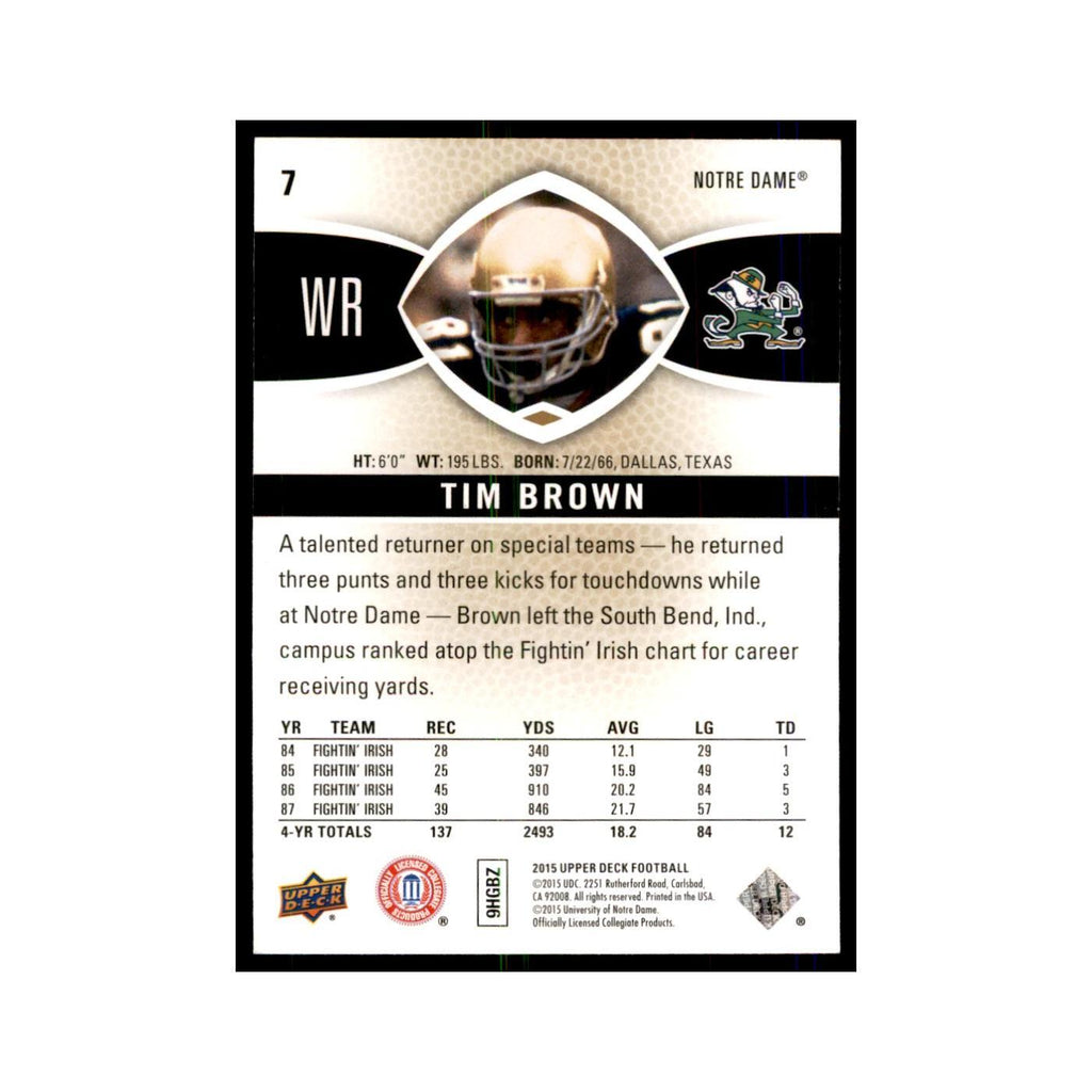 Tim Brown 2015 Upper Deck #7 Football Cards Football Card NM