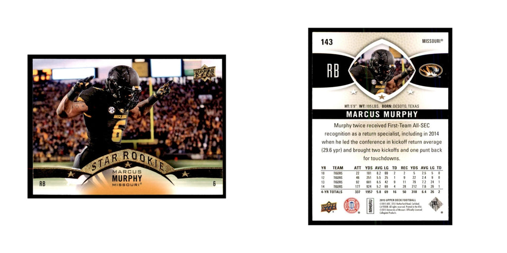 Marcus Murphy Rookie 2015 Upper Deck #143 Football Cards Football Card NM