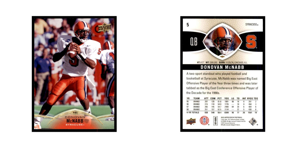 Donovan McNabb 2015 Upper Deck #5 Football Cards Football Card NM