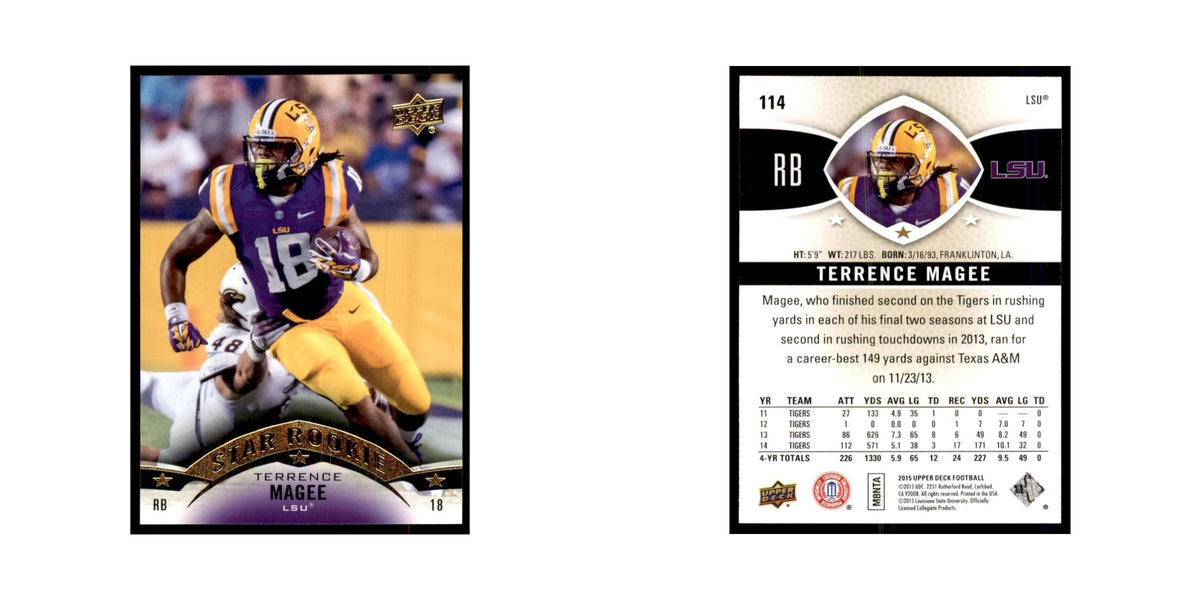 Terrence Magee Rookie 2015 Upper Deck #114 Football Cards Football Card NM