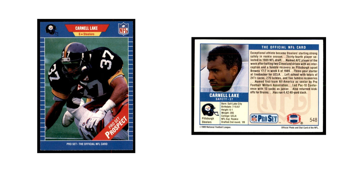 Carnell Lake 1989 Pro Set #548 Football Cards Football Card NM