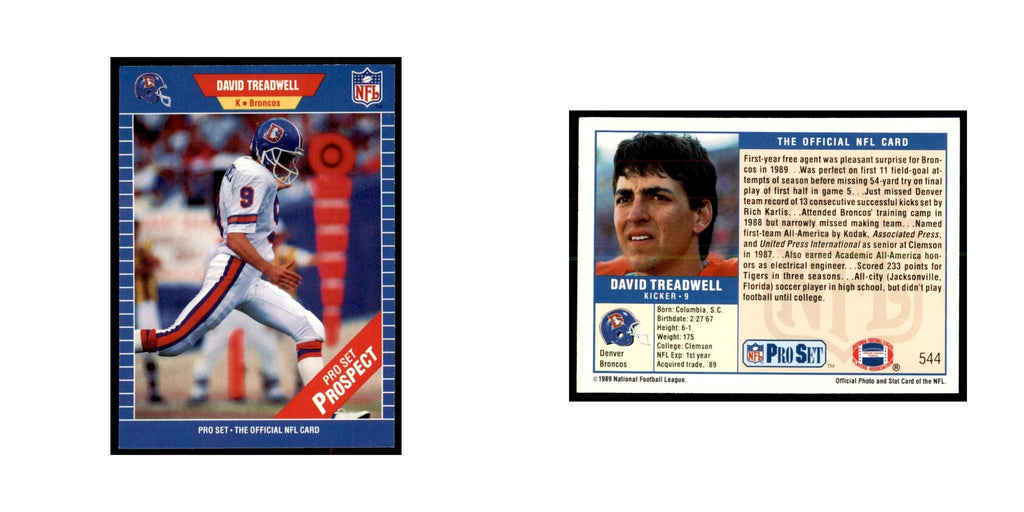 David Treadwell 1989 Pro Set #544 Football Cards Football Card NM