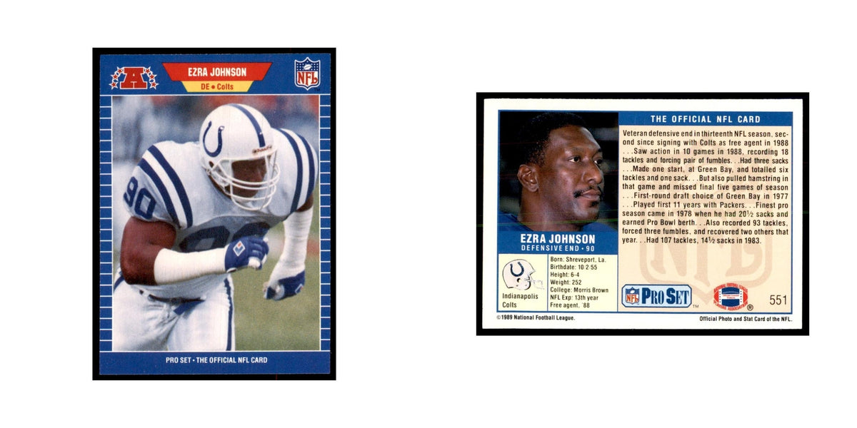 Ezra Johnson 1989 Pro Set #551 Football Cards Football Card NM