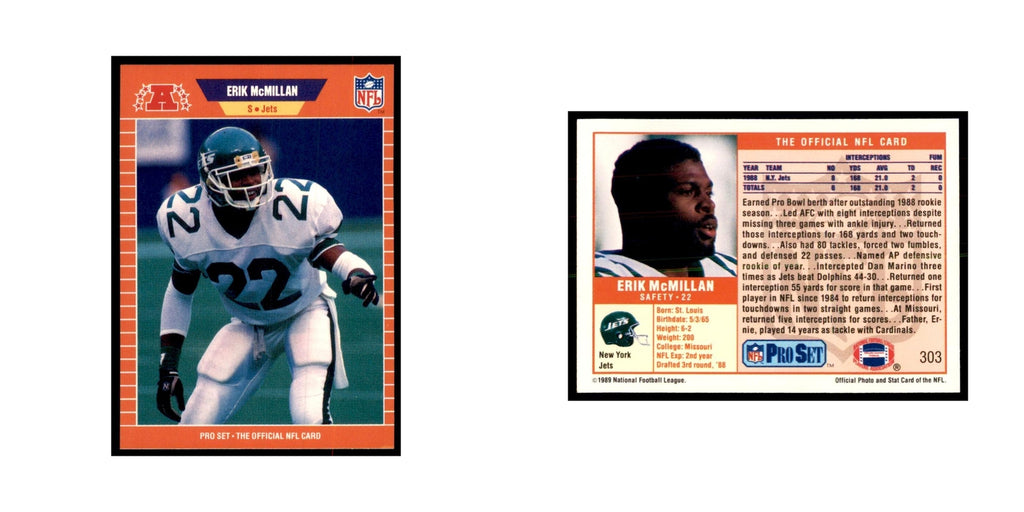 Erik McMillan 1989 Pro Set #303 Football Cards Football Card NM