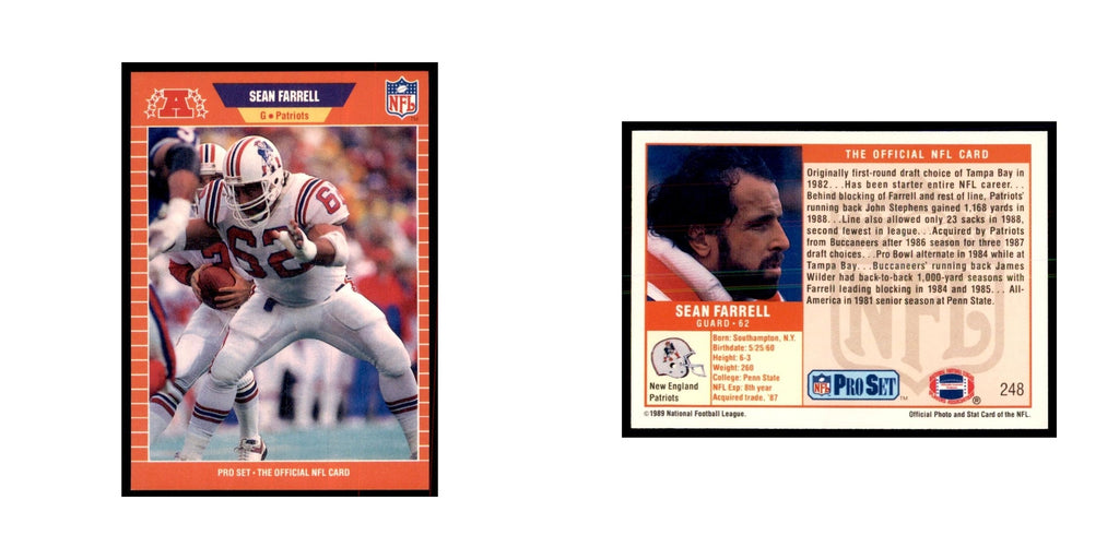 Sean Farrell 1989 Pro Set #248 Football Cards Football Card NM