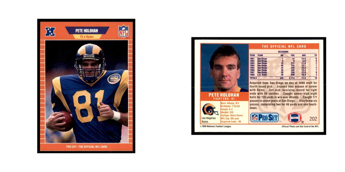Pete Holohan 1989 Pro Set #202 Football Cards Football Card NM