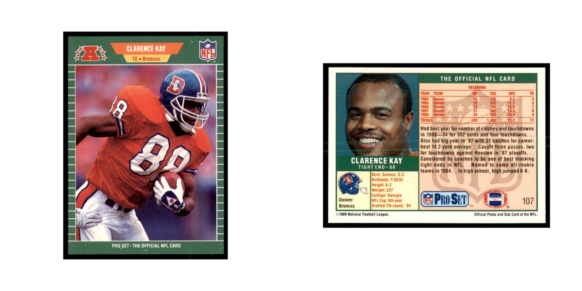 Clarence Kay 1989 Pro Set #107 Football Cards Football Card NM