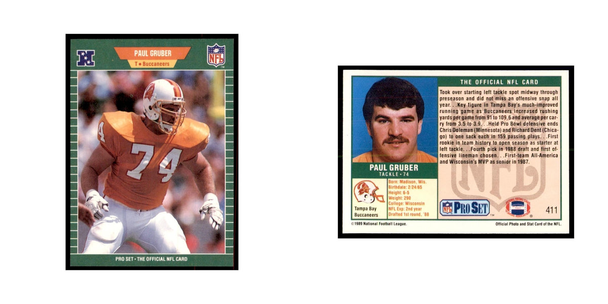 Paul Gruber 1989 Pro Set #411 Football Cards Football Card NM