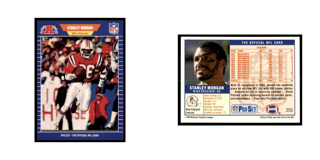 Stanley Morgan 1989 Pro Set #255 Football Cards Football Card NM