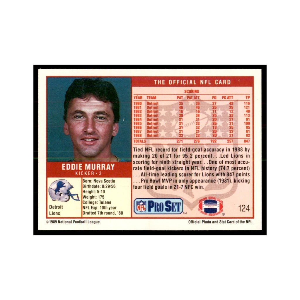 Eddie Murray 1989 Pro Set #124 Football Cards Football Card NM