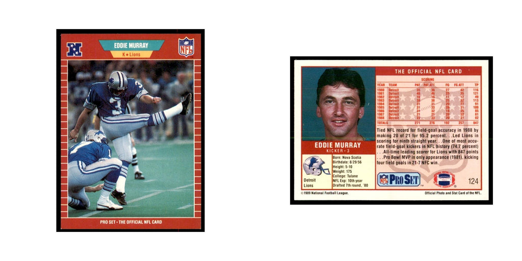 Eddie Murray 1989 Pro Set #124 Football Cards Football Card NM