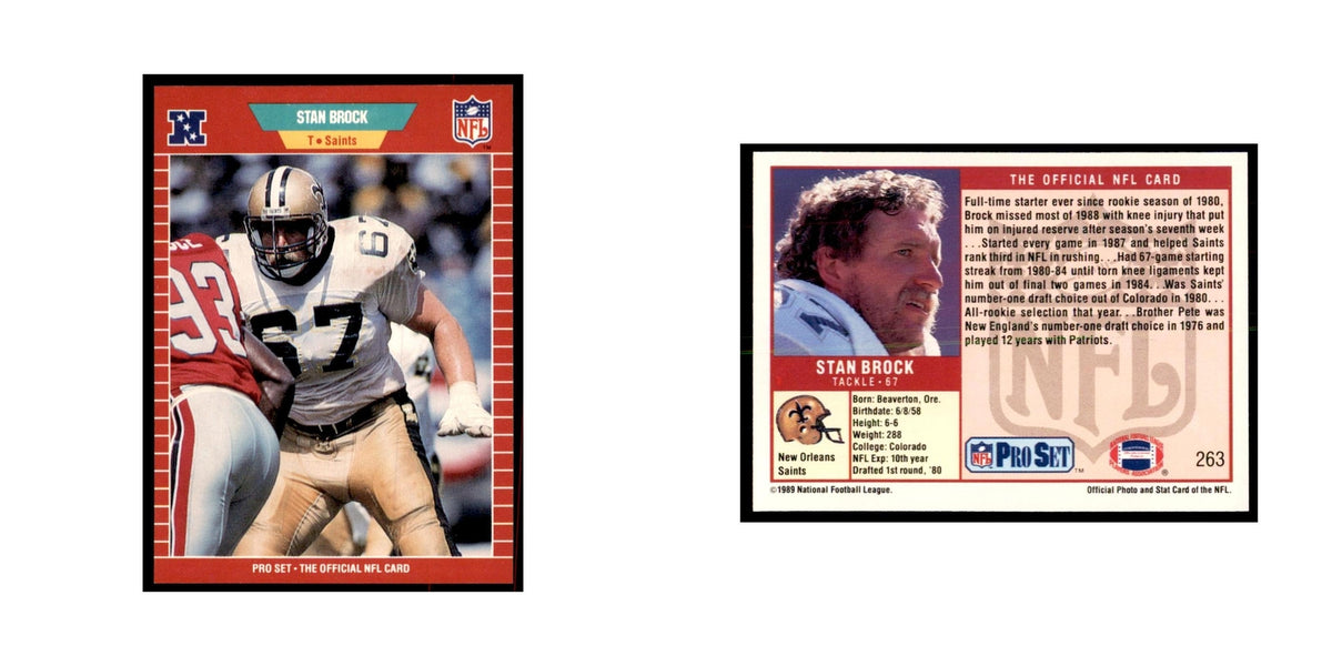 Stan Brock 1989 Pro Set #263 Football Cards Football Card NM