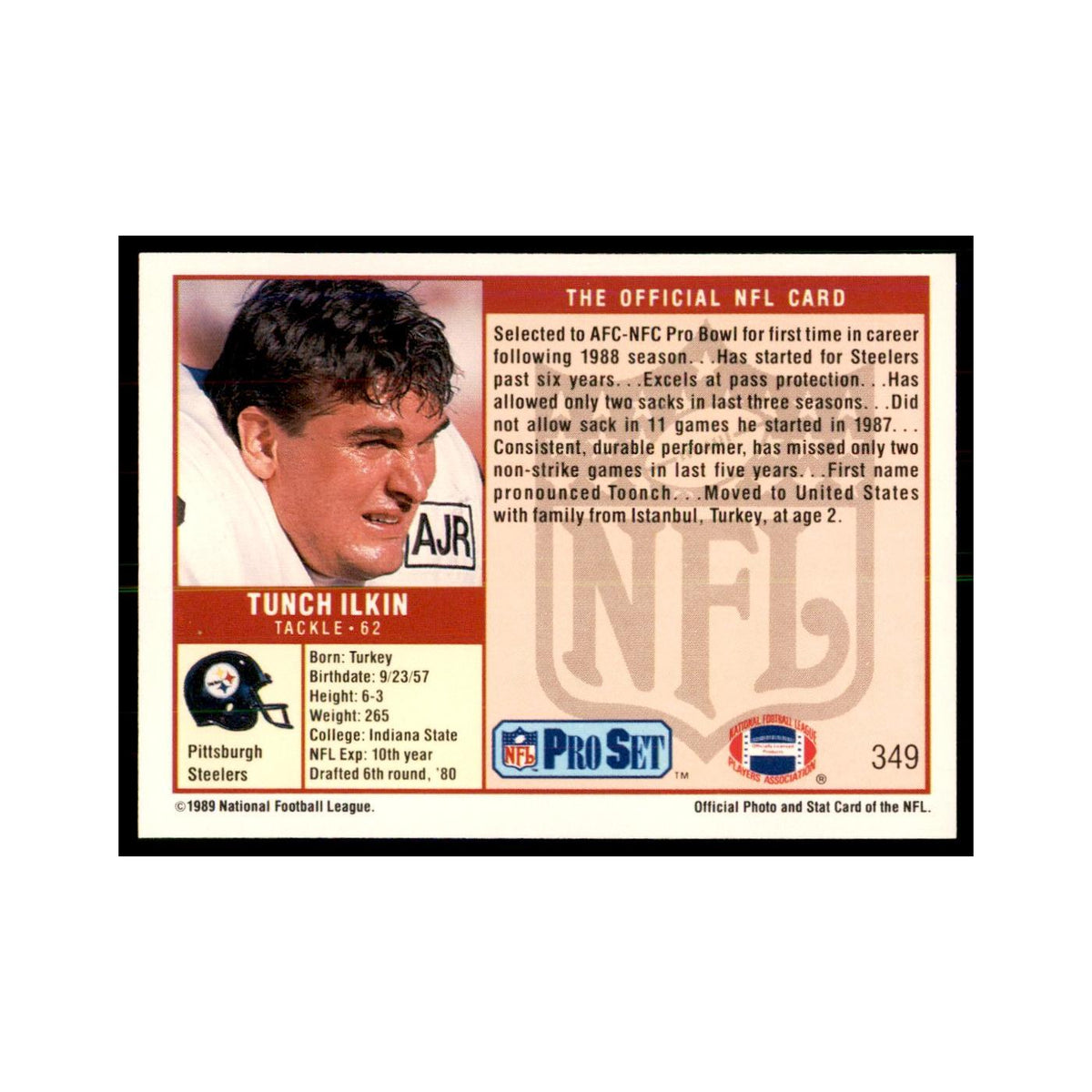 Tunch Ilkin 1989 Pro Set #349 Football Cards Football Card NM
