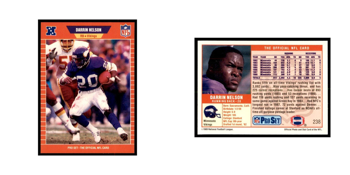 Darrin Nelson 1989 Pro Set #238 Football Cards Football Card NM