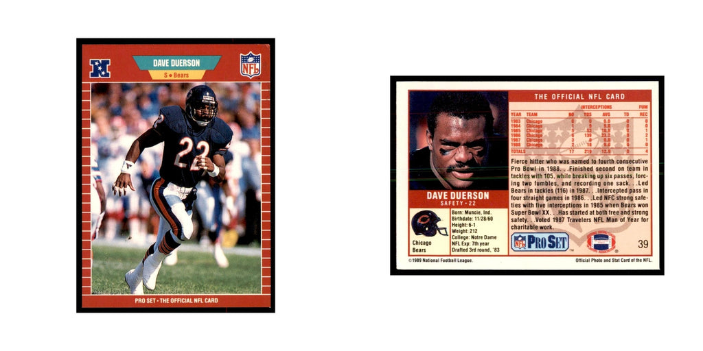 Dave Duerson 1989 Pro Set #39 Football Cards Football Card NM