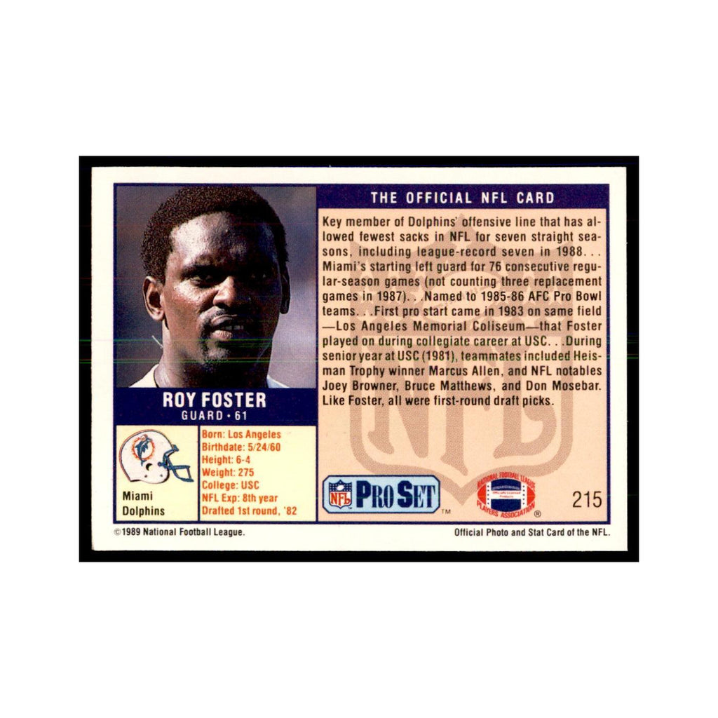 Roy Foster 1989 Pro Set #215 Football Cards Football Card NM