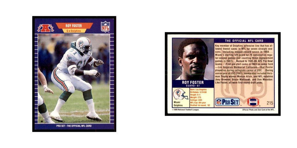 Roy Foster 1989 Pro Set #215 Football Cards Football Card NM