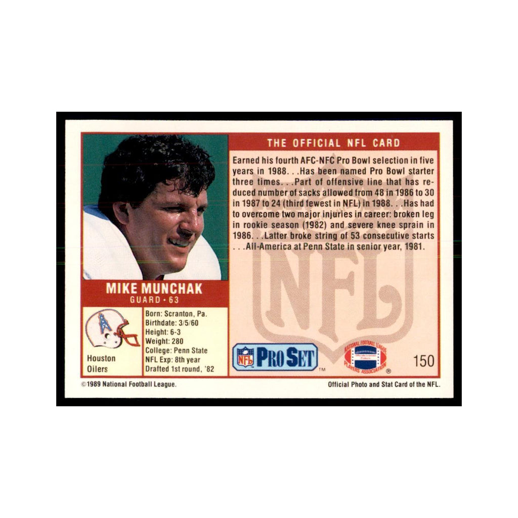 Mike Munchak 1989 Pro Set #150 Football Cards Football Card NM