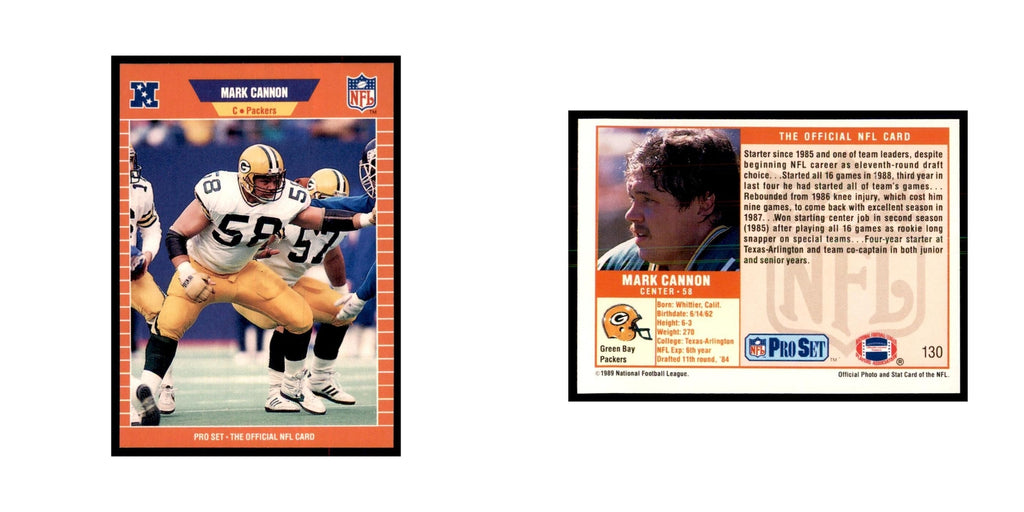 Mark Cannon 1989 Pro Set #130 Football Cards Football Card NM