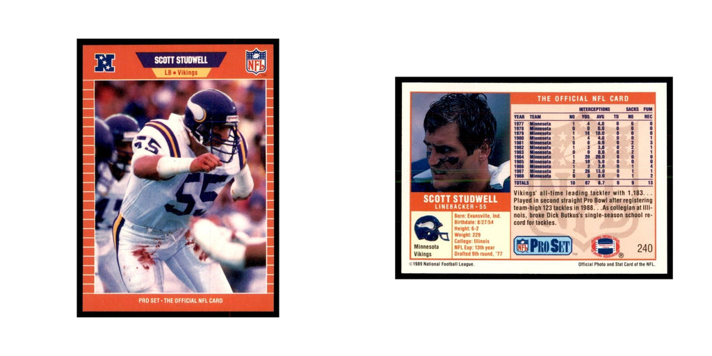 Scott Studwell 1989 Pro Set #240 Football Cards Football Card NM